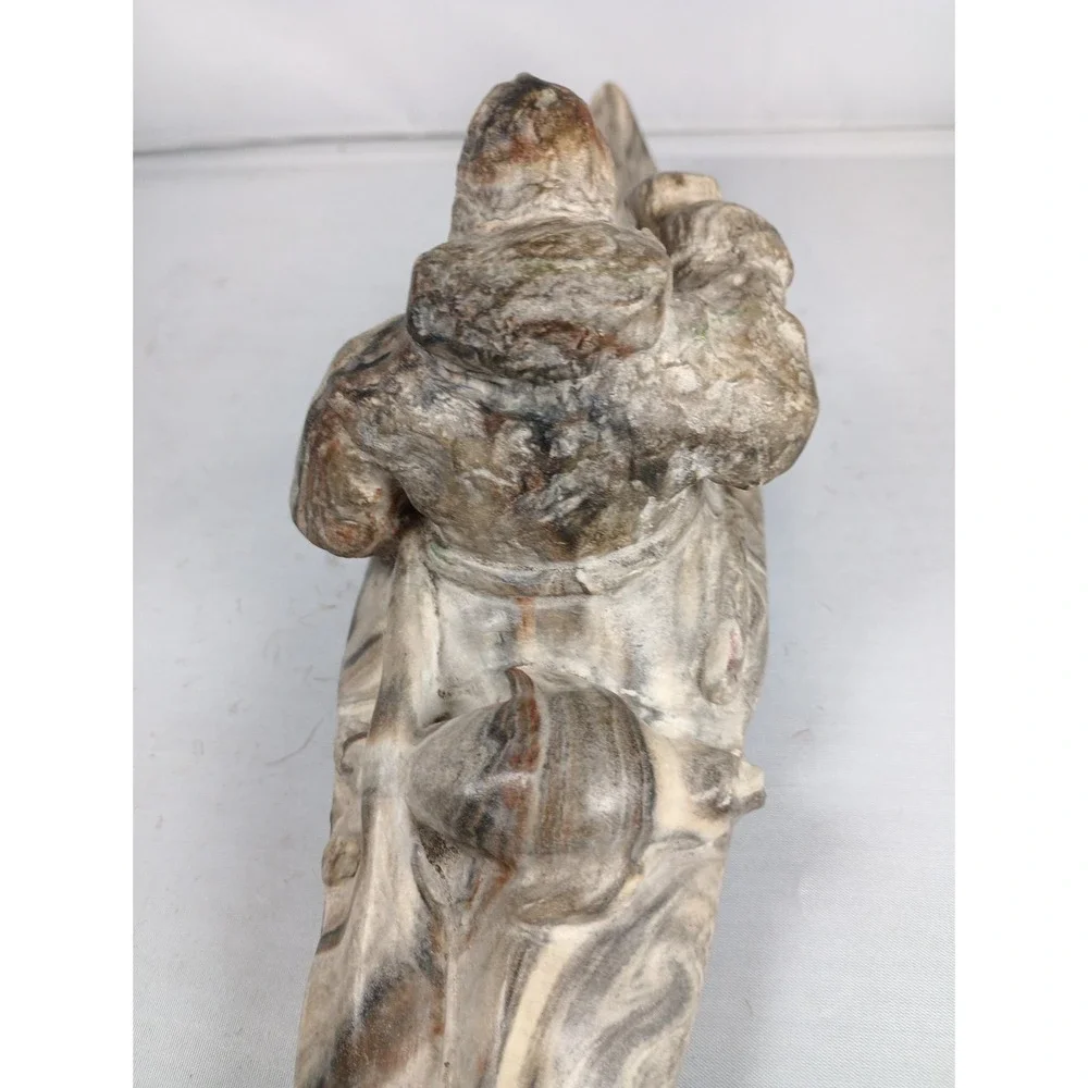 Vintage Canadian Inuit Hand Sculpted Stone Native American Canoeing 12.5